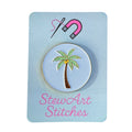 Palm Tree Blue Needle Minder - StewArt Stitches