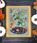 Tiny Modernist - Fall Folk Dragon -  Cross Stitch Pattern