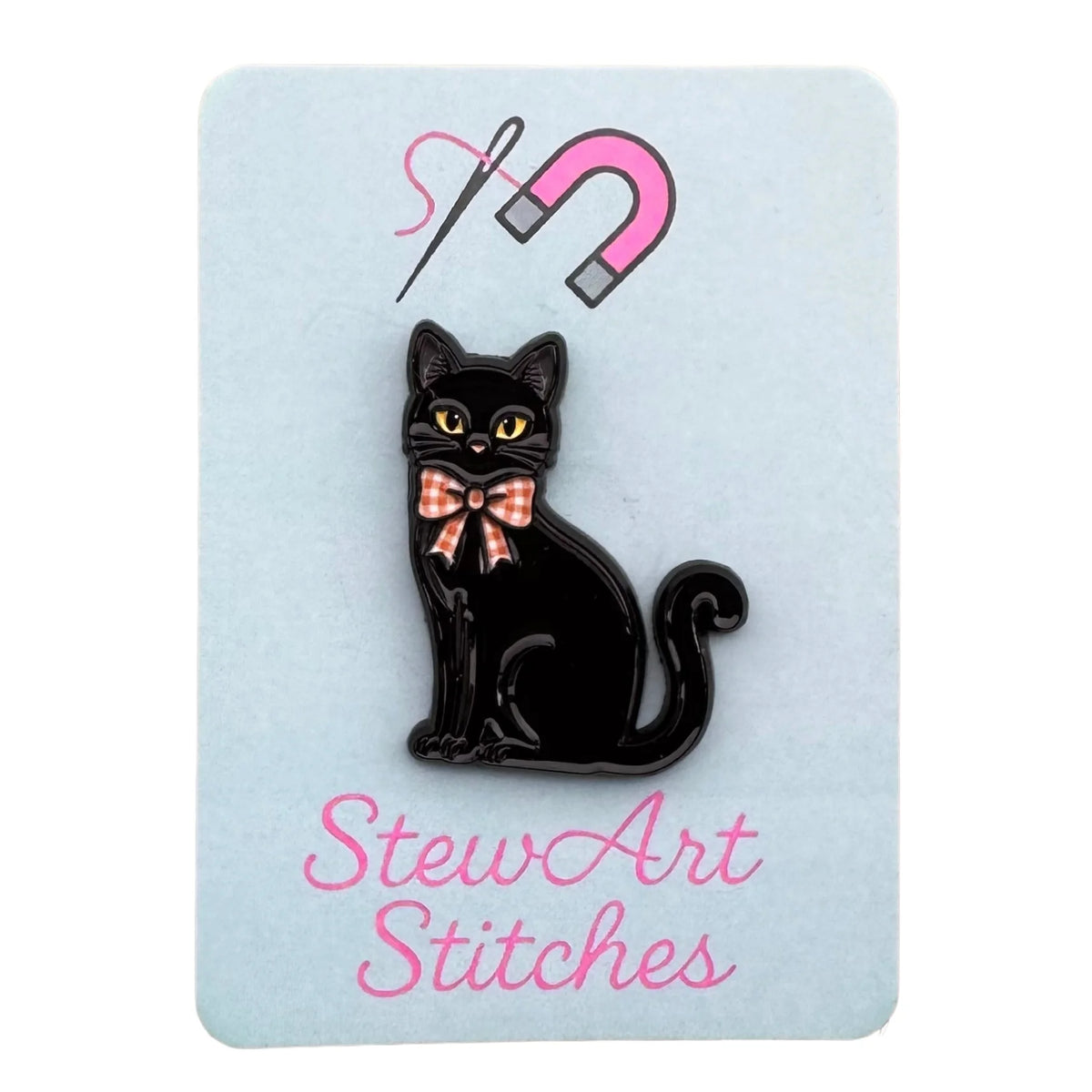Black Cat Needle Minder - StewArt Stitches