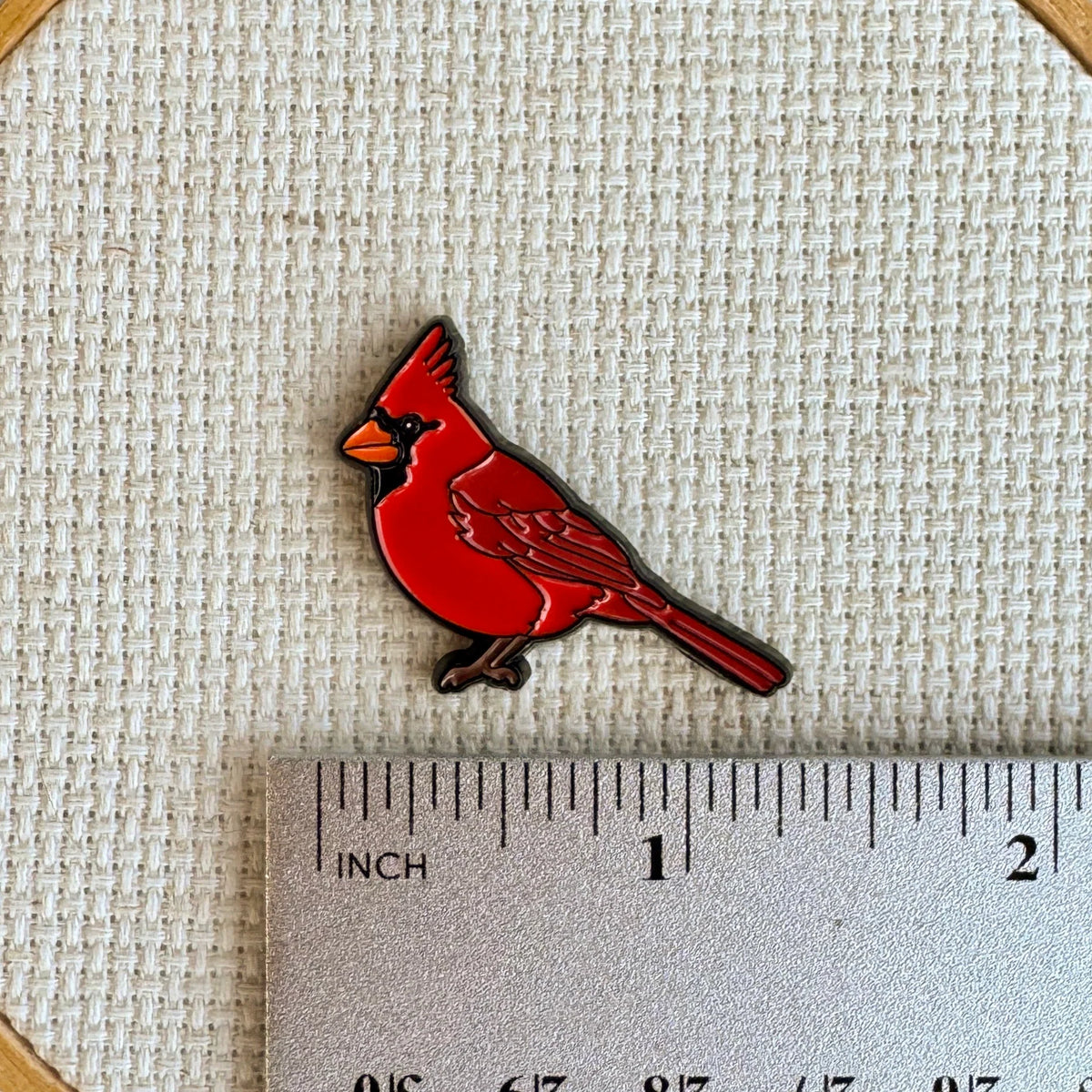Cardinal Bird Needle Minder - StewArt Stitches